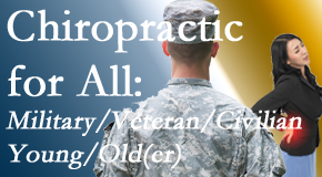 Pure Chiropractic delivers back pain relief to civilian and military/veteran sufferers and young and old sufferers alike!