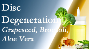 Pure Chiropractic presents interesting studies on how to address degenerated discs with grapeseed oil, aloe and broccoli sprout extract.