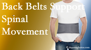 Pure Chiropractic offers backing for the benefit of back belts for back pain sufferers as they resume activities of daily living.