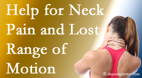 Pure Chiropractic helps neck pain patients with limited spinal range of motion find relief of pain and improved motion.