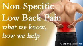 Pure Chiropractic share the specific characteristics and treatment of non-specific low back pain. 