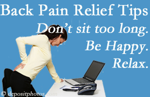 Pure Chiropractic reminds you to not sit too long to keep back pain at bay!