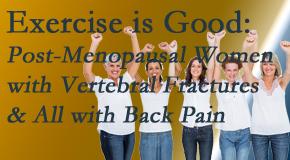 Pure Chiropractic encourages simple yet enjoyable exercises for post-menopausal women with vertebral fractures and back pain sufferers. 