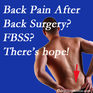 Concord, NC chiropractic care has a treatment plan for relieving post-back surgery continued pain (FBSS or failed back surgery syndrome).