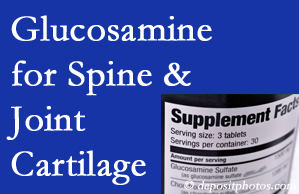 Concord, NC chiropractic nutritional support urges glucosamine for joint and spine cartilage health and potential regeneration. 