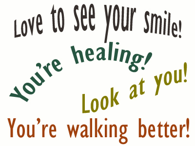 Use positive words to support your Concord, NC loved one as he/she gets chiropractic care for relief.